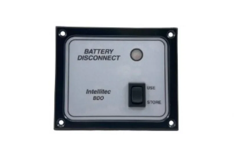 00-01114-000 – INTELLITEC Battery Disconnect Switch Panel, Black/ Silver